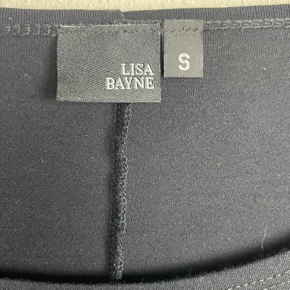 Lisa Bayne Black Asymmetrical Tunic Top S – Shark Bite Hem‎ Whimsigoth Witchy - Picture 3 of 4